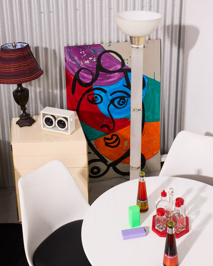 Postmodern Lucite Torchiere Floor Lamp