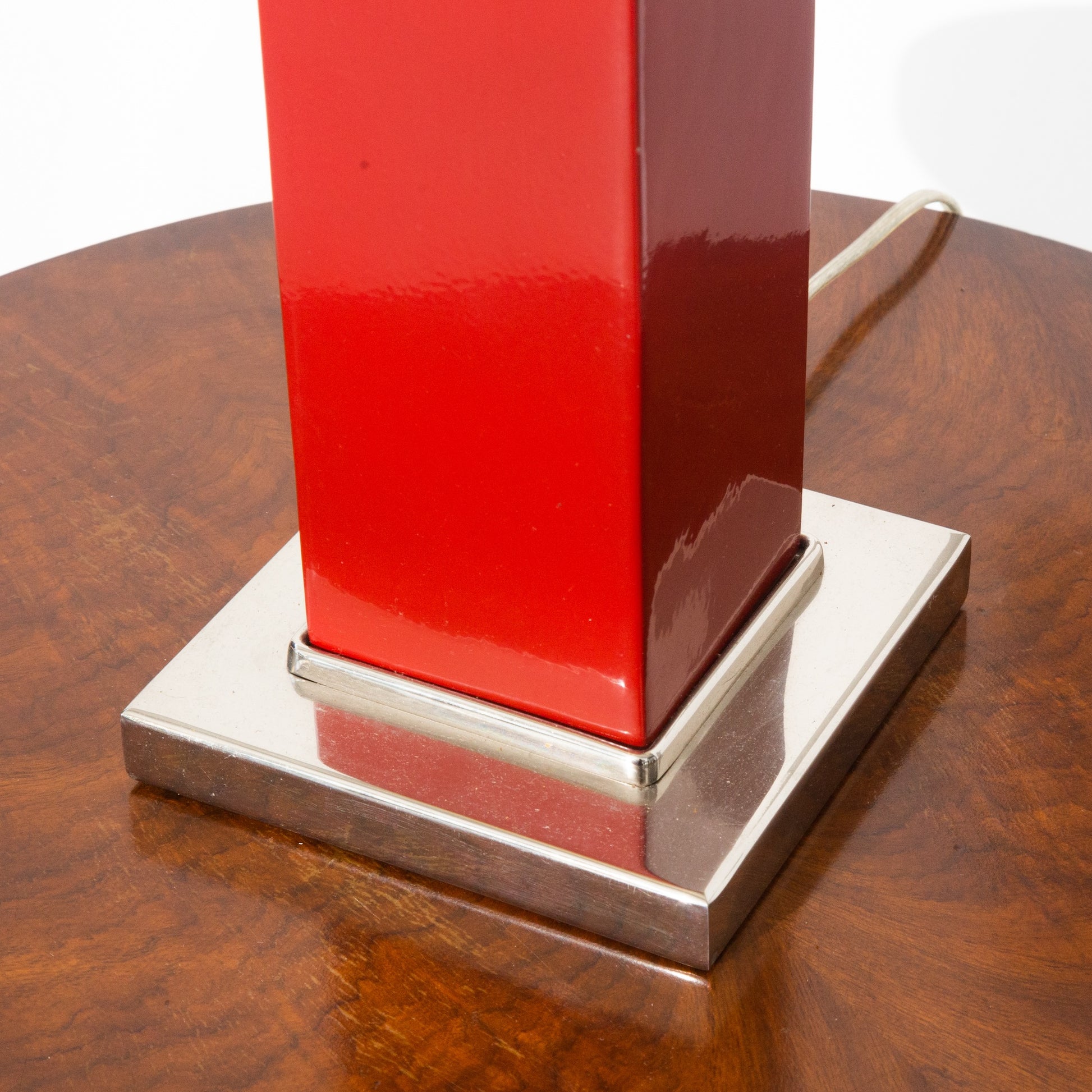 Large Red Vintage Metal Table Lamp
