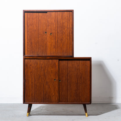 Danish Mid-Century Modern Two-Piece Teak Cabinet