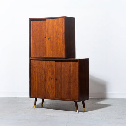 Danish Mid-Century Modern Two-Piece Teak Cabinet