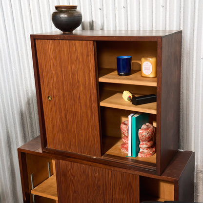 Danish Mid-Century Modern Two-Piece Teak Cabinet
