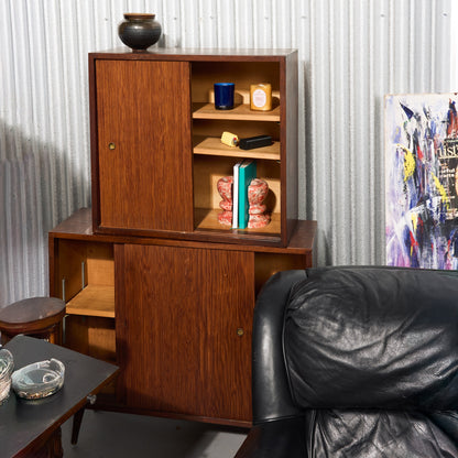 Danish Mid-Century Modern Two-Piece Teak Cabinet