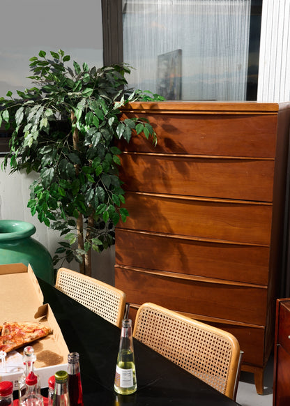 Mid-Century Modern 6-Drawer Tallboy Dresser