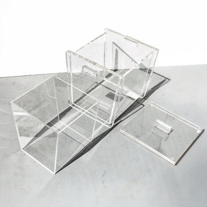 Mid-Century Modern Clear Acrylic Ice Bucket