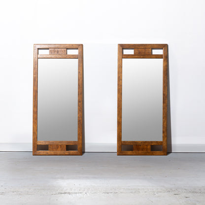 Mid-Century Drexel Heritage Woodbriar Pecan Wood Wall Mirror (2 Available)