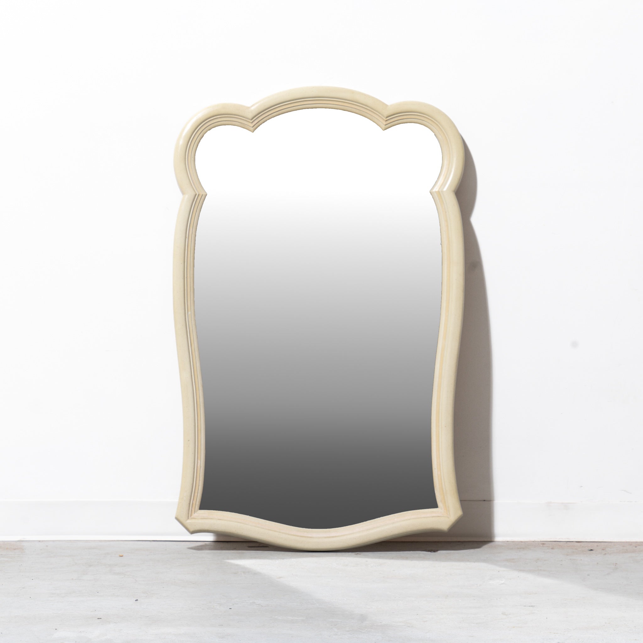 Large Scalloped Wooden Mirror