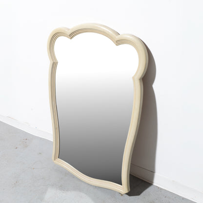 Large Scalloped Wooden Mirror