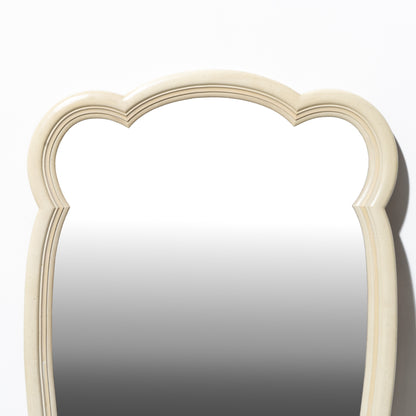 Large Scalloped Wooden Mirror