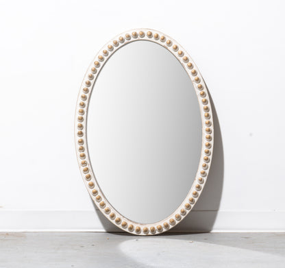 Distressed Studded Oval Wall Mirror
