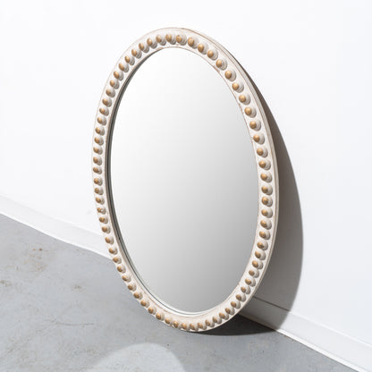 Distressed Studded Oval Wall Mirror