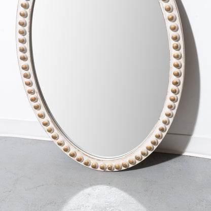 Distressed Studded Oval Wall Mirror