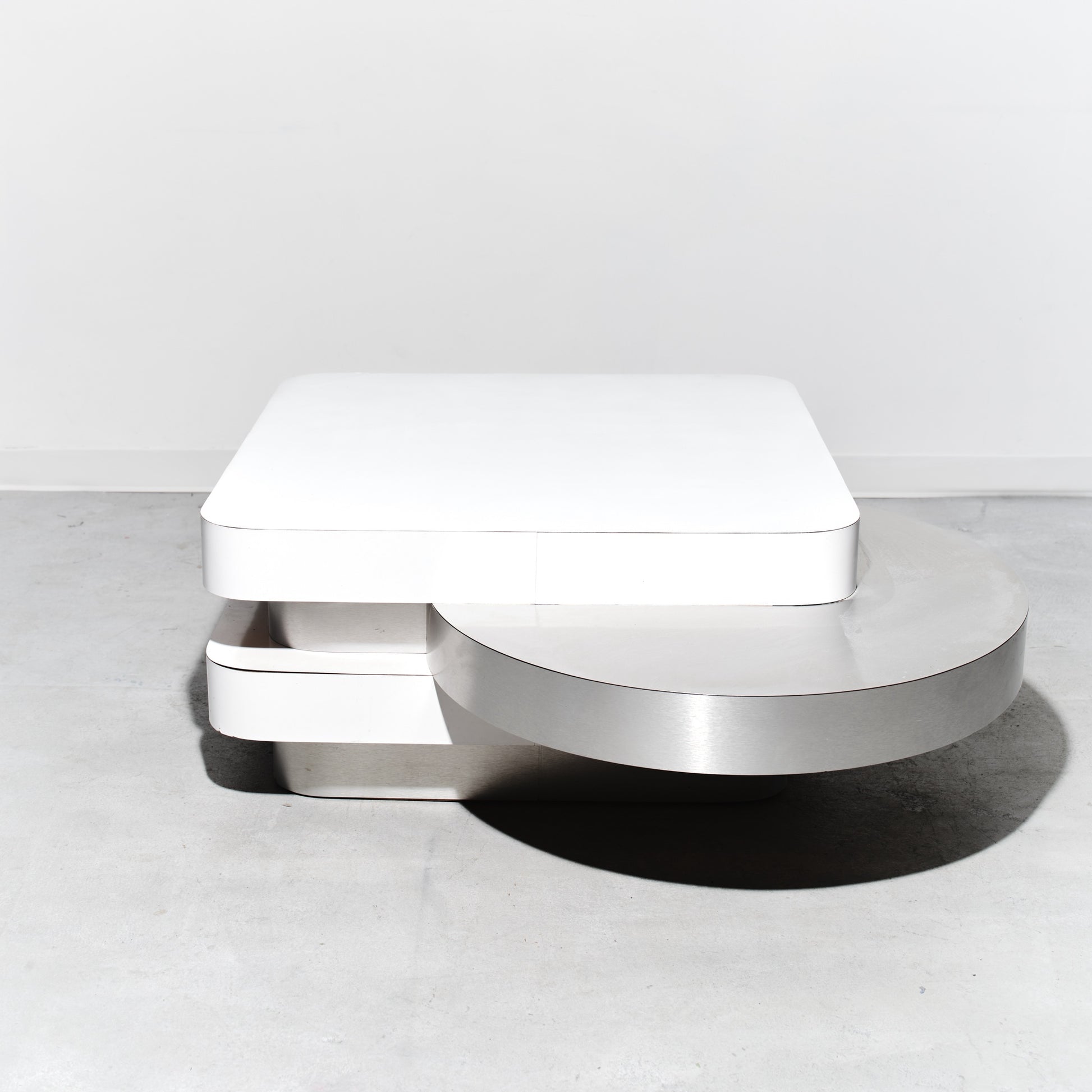 Modern metallic object on a white background