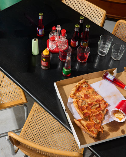 Black Lacquered Wood X-Leg Dining Table