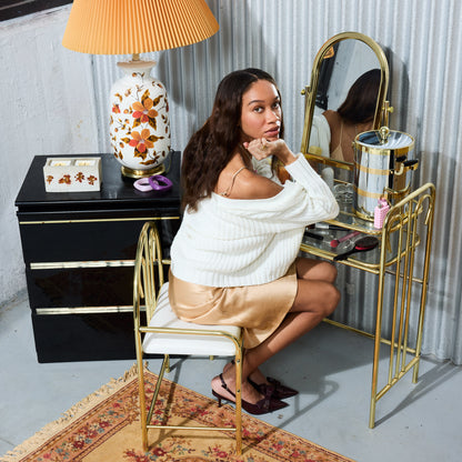 Black Postmodern Lacquer Nightstand