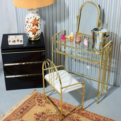 Black Postmodern Lacquer Nightstand