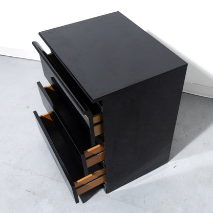 Black Postmodern Lacquer Nightstand