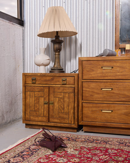 Mid-Century Drexel Heritage Woodbriar Pecan Wood Nightstand (2 Available)