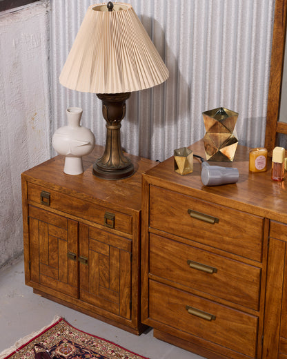 Mid-Century Drexel Heritage Woodbriar Pecan Wood Nightstand (2 Available)