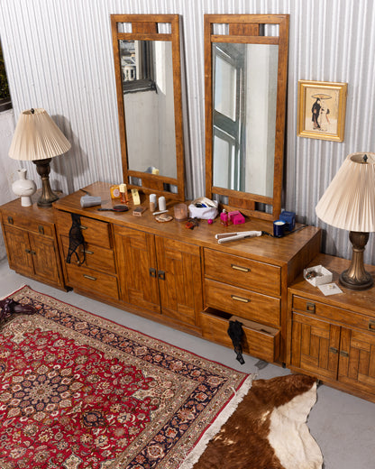Mid-Century Drexel Heritage Woodbriar Pecan Wood Nightstand (2 Available)