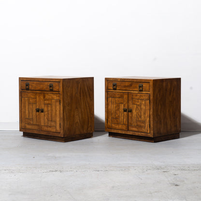 Mid-Century Drexel Heritage Woodbriar Pecan Wood Nightstand (2 Available)