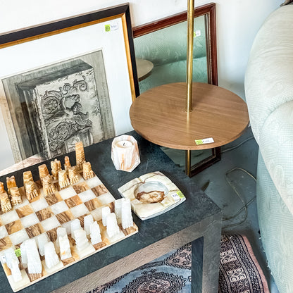 Mid-century Hand-Carved Pakistani Onyx Candle Holder
