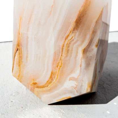 Mid-century Hand-Carved Pakistani Onyx Candle Holder