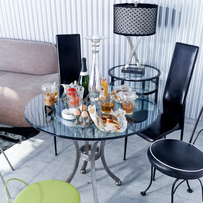 Pottery Barn Iron and Glass Side Table