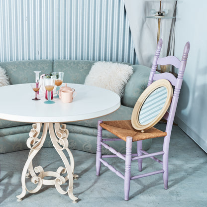 Purple Mid-Century Ladder Back Rush Seat Armless Chair (4 Available)