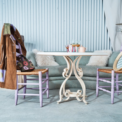 Purple Mid-Century Ladder Back Rush Seat Armless Chair (4 Available)