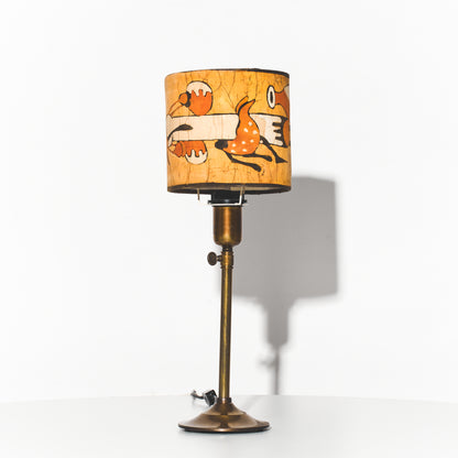 Refurbished Spanish Lamp with Painted African Batik Shade