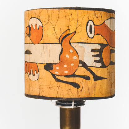 Refurbished Spanish Lamp with Painted African Batik Shade