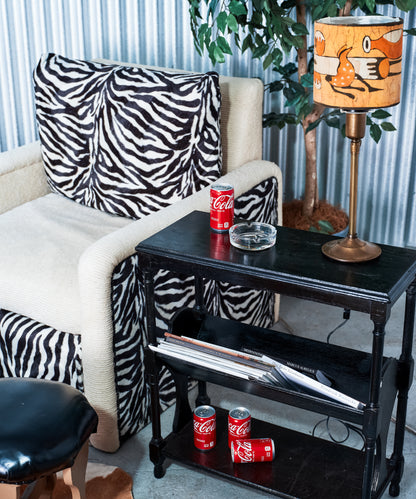 Refurbished Spanish Lamp with Painted African Batik Shade