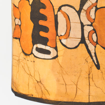Refurbished Spanish Lamp with Painted African Batik Shade