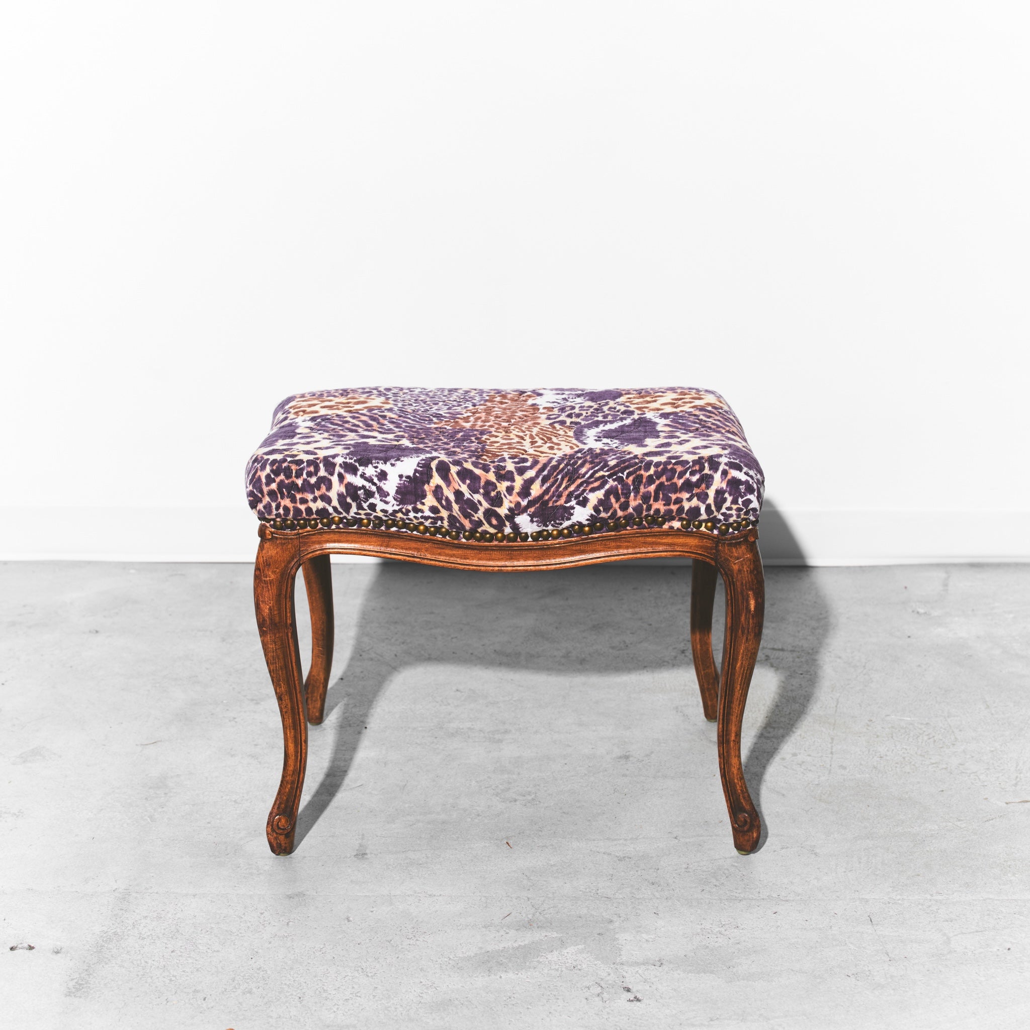 Refurbished Tufted Antique Stool (Large)