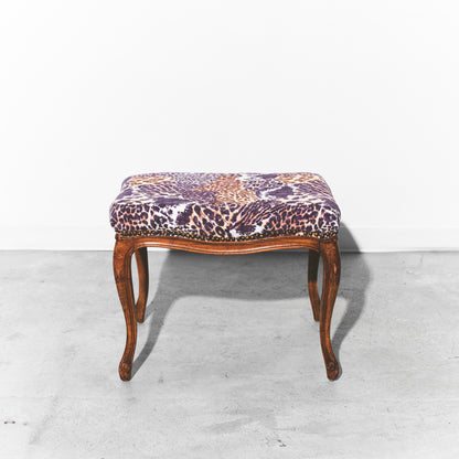 Refurbished Tufted Antique Stool (Large)