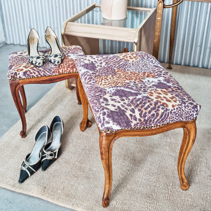 Refurbished Tufted Antique Stool (Large)