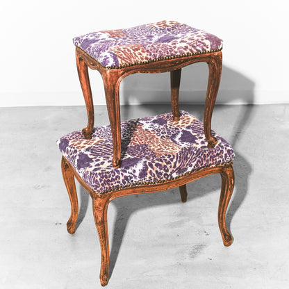 Refurbished Tufted Antique Stool (Large)
