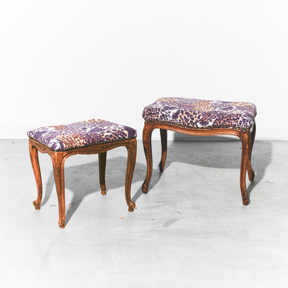 Refurbished Tufted Antique Stool (Small)