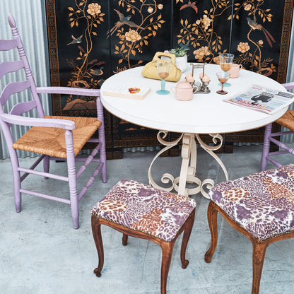 Refurbished Tufted Antique Stool (Small)