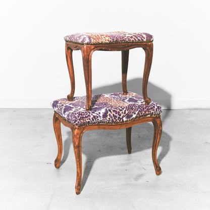 Refurbished Tufted Antique Stool (Small)