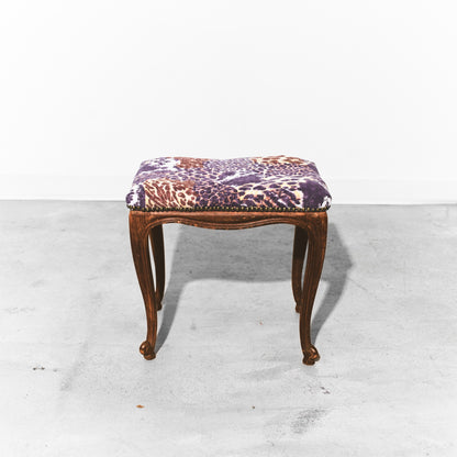 Refurbished Tufted Antique Stool (Small)