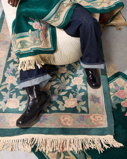 Hand-Knotted Chinese Art Deco Floral Wool Rug (2 Available)