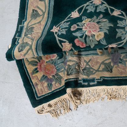 Hand-Knotted Chinese Art Deco Medallion Wool Rug (2 Available)