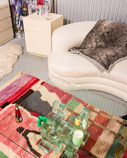 Hand-made Moroccan Berber Geometric Wool Rug