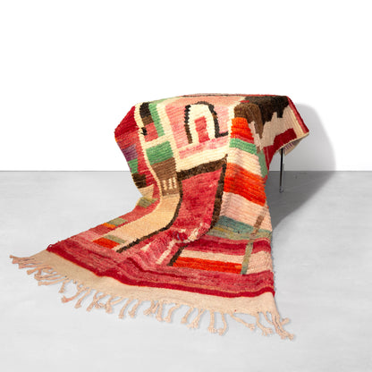 Hand-made Moroccan Berber Geometric Wool Rug