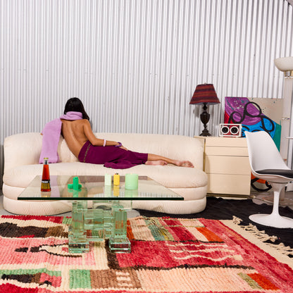 Hand-made Moroccan Berber Geometric Wool Rug