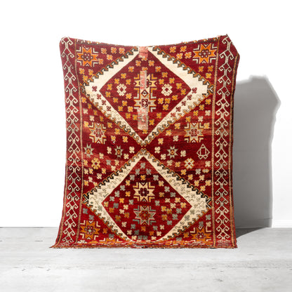 Red Hand-Woven Moroccan Behaad Rug