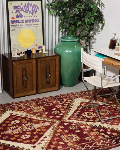 Red Hand-Woven Moroccan Behaad Rug