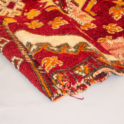 Red Hand-Woven Moroccan Behaad Rug