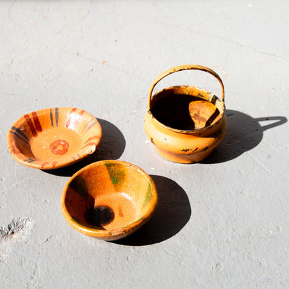 3 Mexican Mini Terracotta Bowls